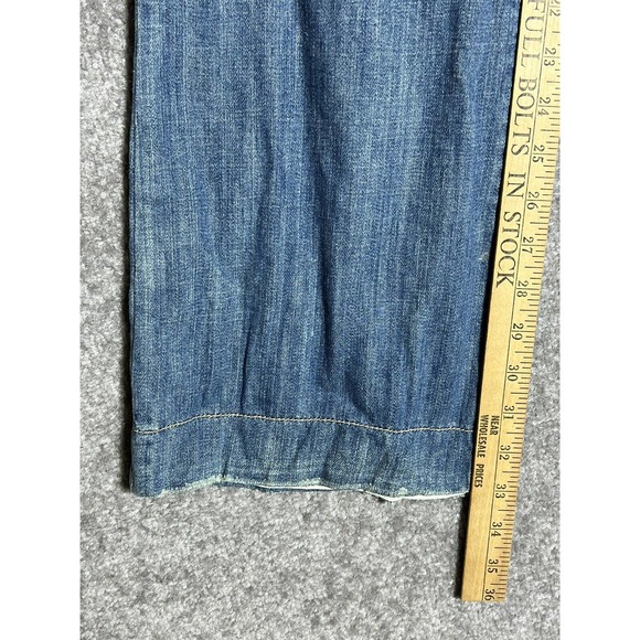 Express X2 Slim Fit W11 Flare Leg Jeans Womens Size 6 Blue Denim Patch Pocket - Picture 13 of 14